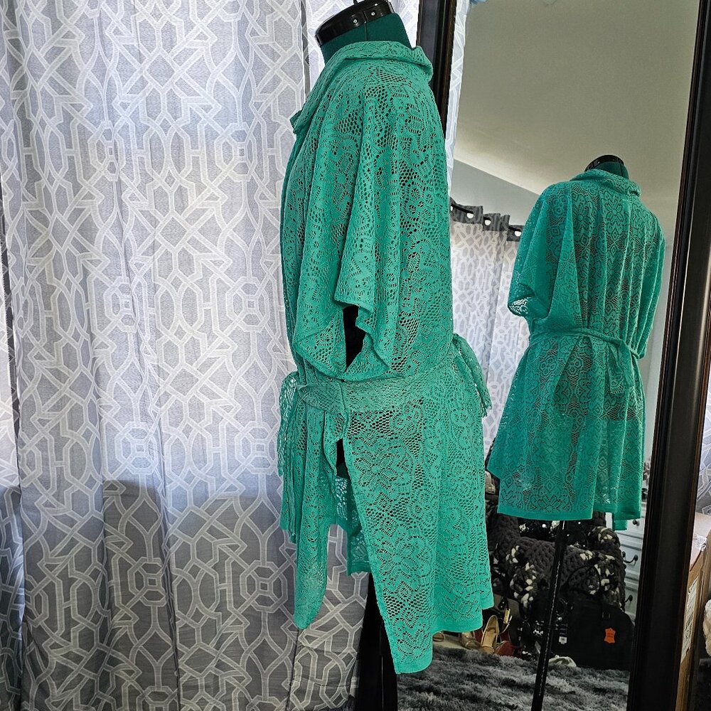 Mintee Sheer Teal Cover‑Up / Shawl – One Size – NWOT - Picture 2 of 6